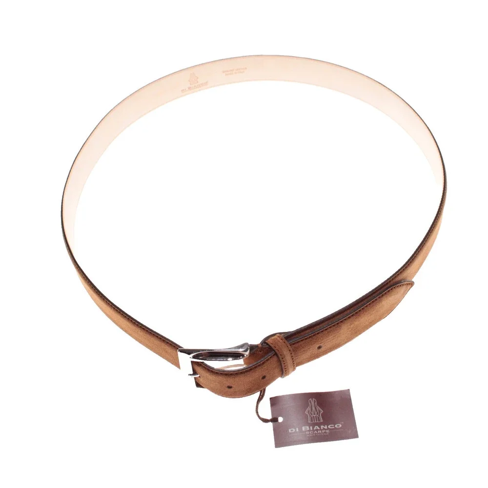 Di Bianco NWT Cut to Size Dress Belt In Solid Brown Suede Leather One Size